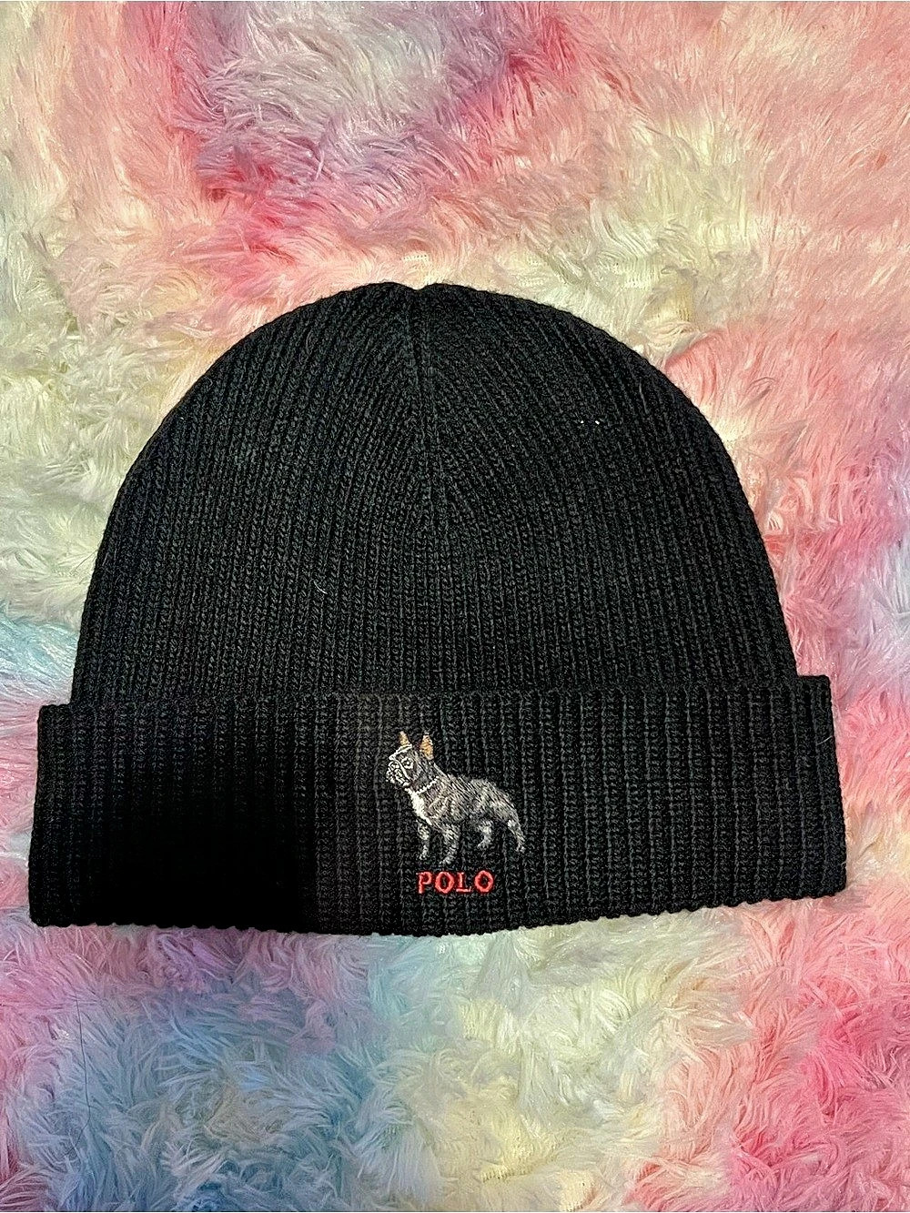 Polo Ralph Lauren Embroidered Frenchie Beanie Black
